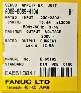 A06B-6089-H104 | FANUC Servo Amplifiers